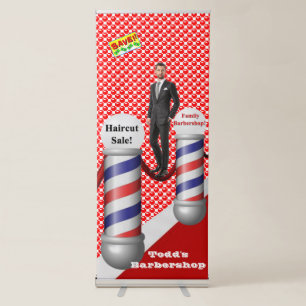 Vertical Retractable Banner Family Barbershop
