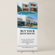 Vertical Retractable Banner For Real State 