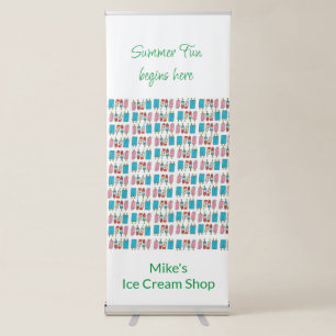 Vertical Retractable Banner Ice Cream Shop