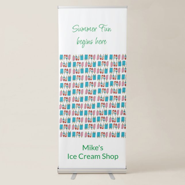 Vertical Retractable Banner Ice Cream Shop (Front)