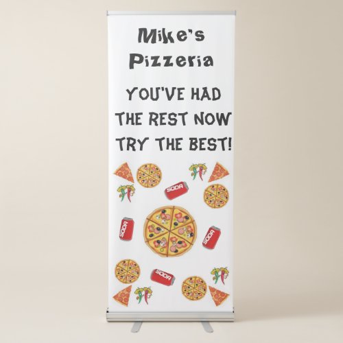 Vertical Retractable Banner Pizza Pizzeria