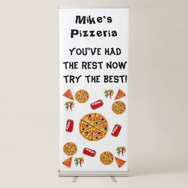 Vertical Retractable Banner Pizza Pizzeria (Front)