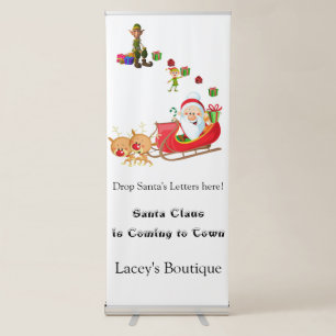 Vertical Retractable Banner Santa Claus comingtown
