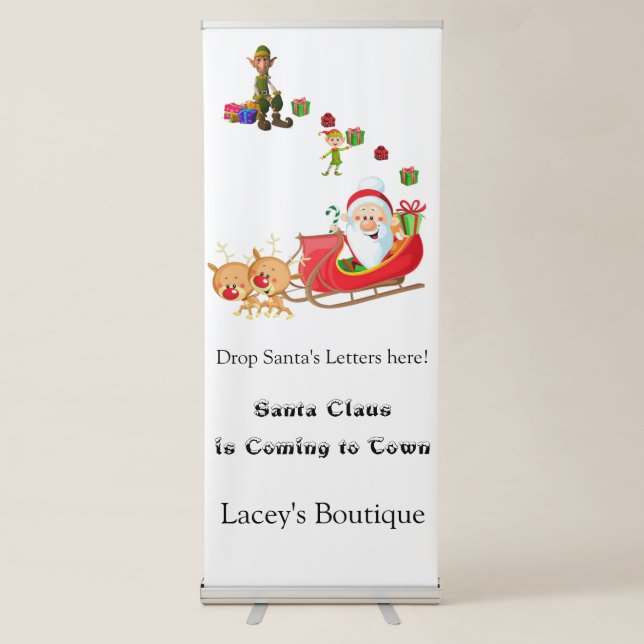 Vertical Retractable Banner Santa Claus comingtown (Front)