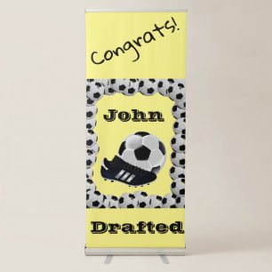 Vertical Retractable Banner Soccer Ball Drafted