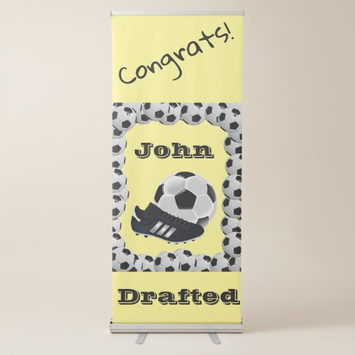 Vertical Retractable Banner Soccer Ball Drafted