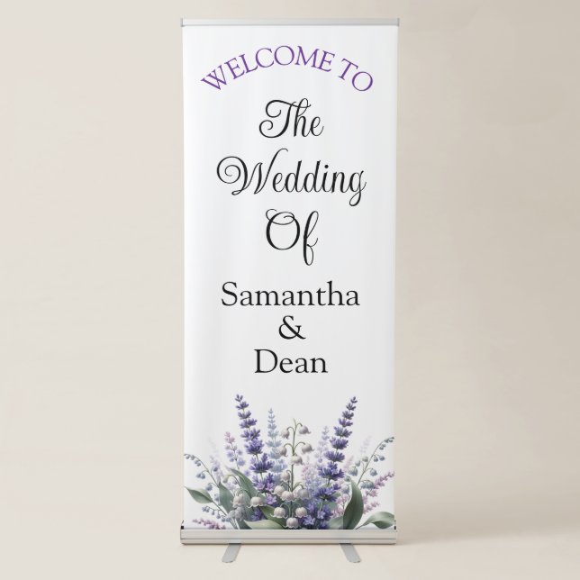 Vertical Retractable Banner wedding welcome sign (Front)