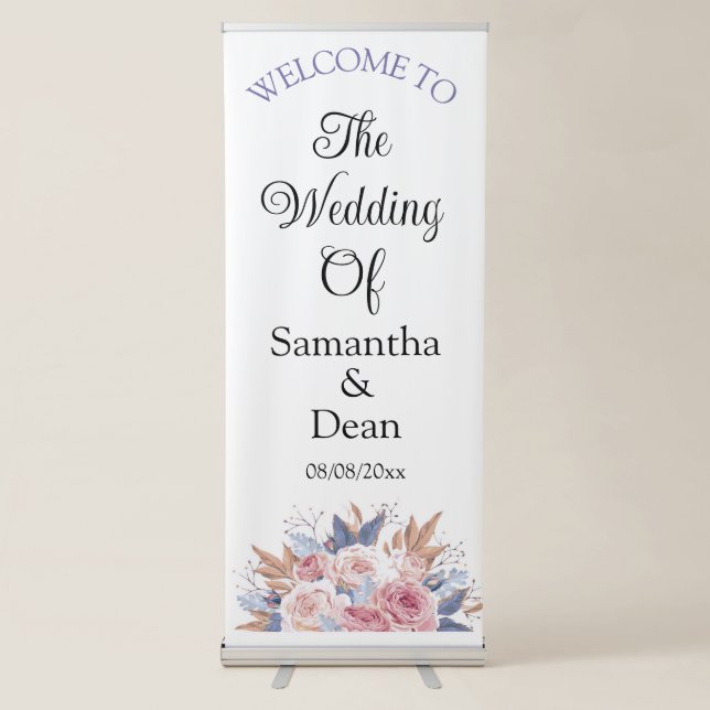 Vertical Retractable Banner wedding welcome sign (Front)