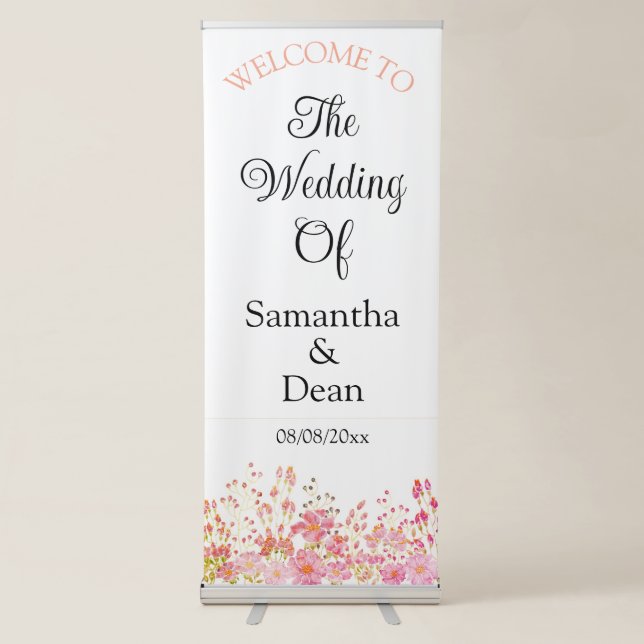 Vertical Retractable Banner wedding welcome sign (Front)