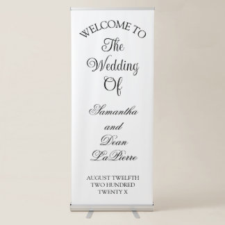 Vertical Retractable Banner wedding welcome sign