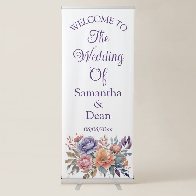 Vertical Retractable Banner wedding welcome sign (Front)