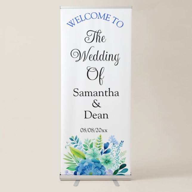 Vertical Retractable Banner wedding welcome sign (Front)