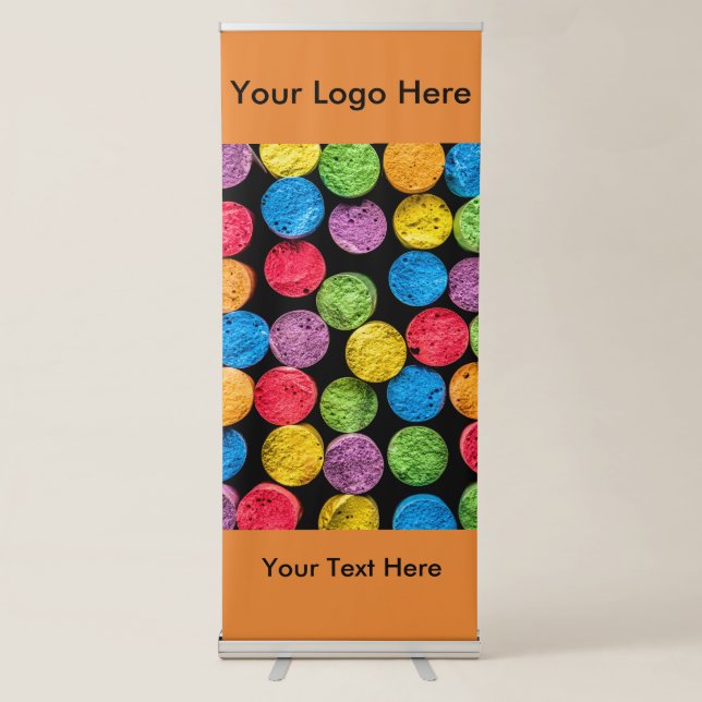 Vertical Retractable Banner with abstract chalk (Front)