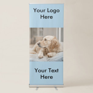 Vertical Retractable Banner with Golden Retriever
