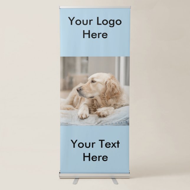 Vertical Retractable Banner with Golden Retriever (Front)