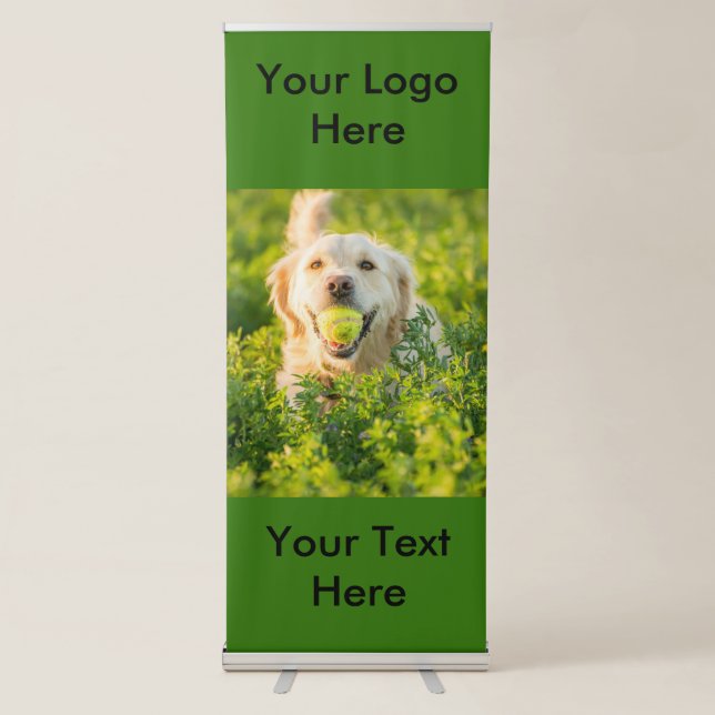 Vertical Retractable Banner with Golden Retriever (Front)