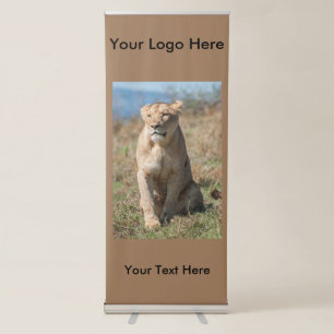 Vertical Retractable Banner with Lion