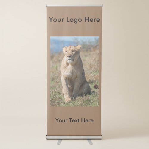 Vertical Retractable Banner with Lion