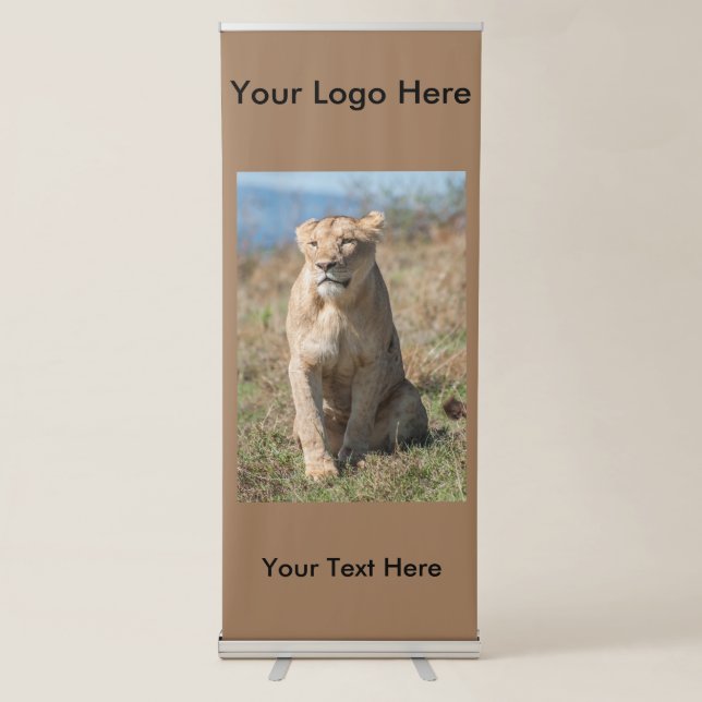 Vertical Retractable Banner with Lion (Front)