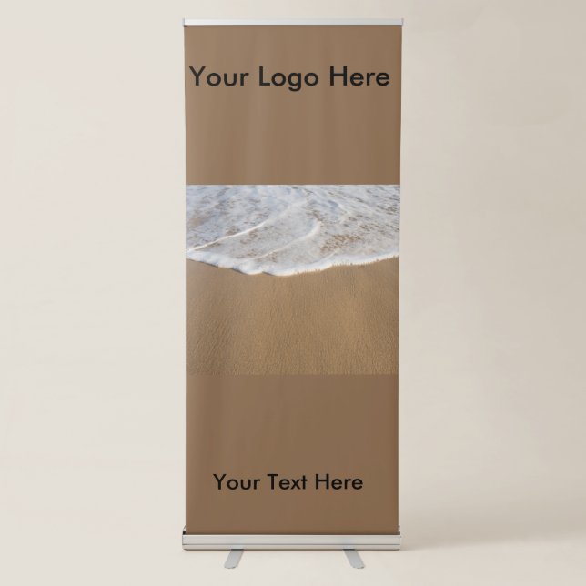 Vertical Retractable Banner with Surf on Beach (Front)
