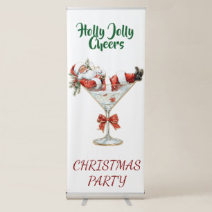 Vertical Retractable Santa Christmas Party Banner