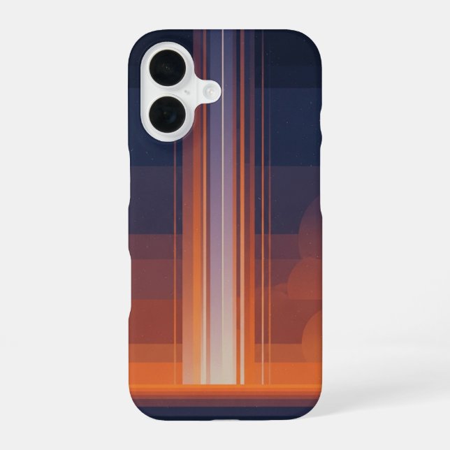 Vertical Retro Cosmic Beams iPhone Case (Back)