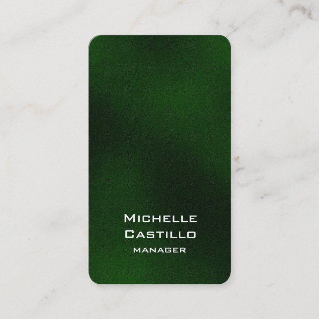 Vertical Rounded Corner Green Unique Design Business Card (Front)