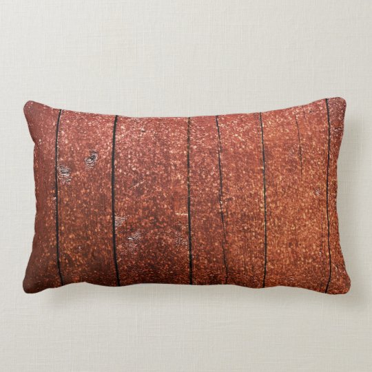 Vertical RustColored Wood Lumbar Pillow