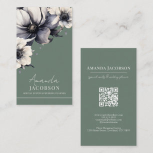 Vertical Sage Green Elegant Professional Business Card