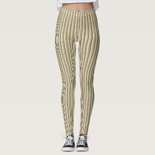 Vertical Sepia Stripes Leggings