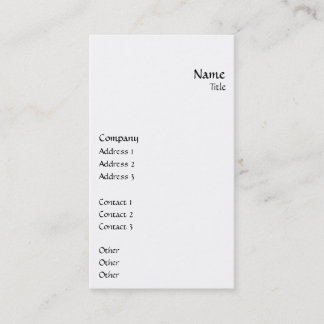 Vertical Smooth Business Card