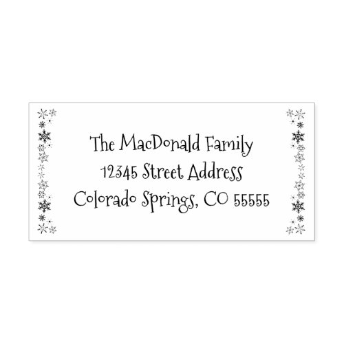 Vertical Snowflakes _ Self_Inking Address Stamp