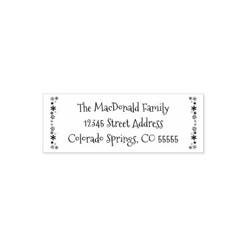 Vertical Snowflakes _ Self_Inking Address Stamp
