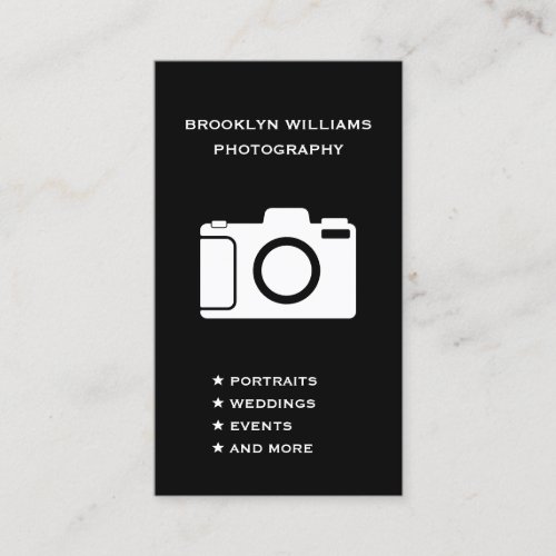 Vertical Social Media Camera Freelance Photography Business Card
