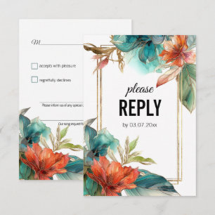 Vertical + song request Hibiscus Serenade Paradise RSVP Card