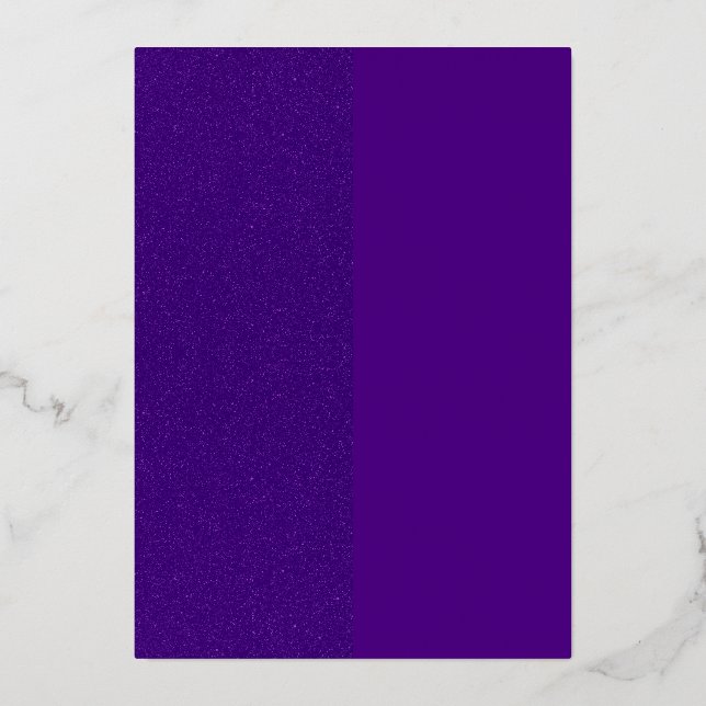 Vertical Split Purple Foil Invitation – Customize (Front)