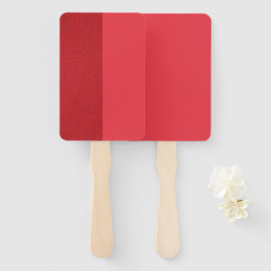 Vertical Split Tomato Red Rectangle Hand Fan