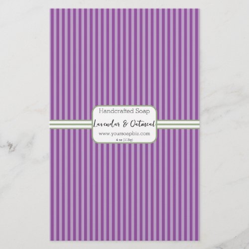 Vertical Stripe Lavendar Soap Wrap Paper Sheet