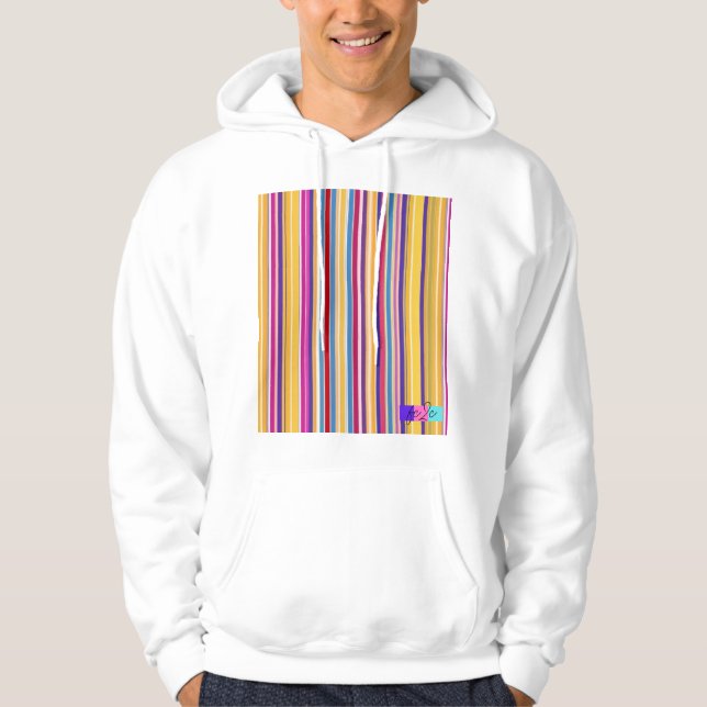 vertical stripe parker hoodie (Front)