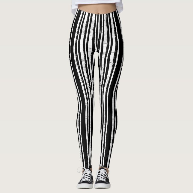 Vertical Stripe Pattern Leggings (Front)