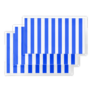 Vertical Stripe Sailor Blue & White Pattern Acrylic Tray