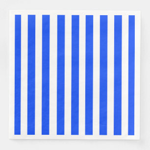 Vertical Stripe Sailor Blue & White Pattern Paper Dinner Napkins