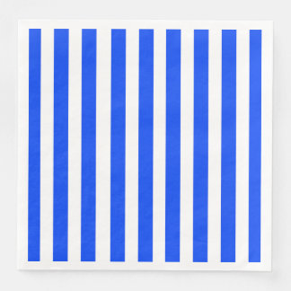 Vertical Stripe Sailor Blue & White Pattern Paper Dinner Napkins