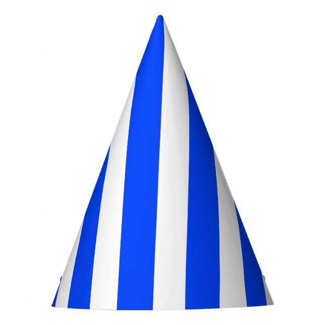 Vertical Stripe Sailor Blue & White Pattern Party Hat (Front)