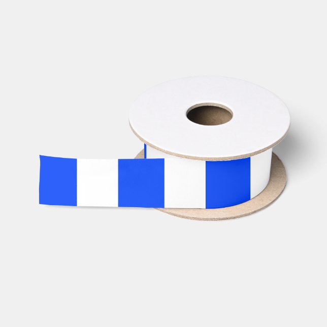 Vertical Stripe Sailor Blue & White Pattern Satin Ribbon (Spool)