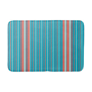 Vertical Stripe Turquoise Bath Mat