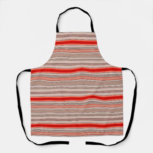 vertical striped textured pattern in orange and be apron