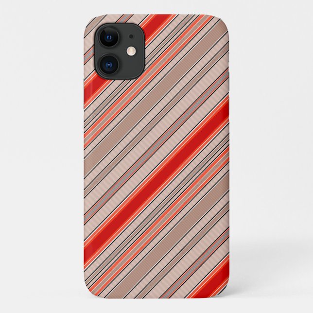 vertical striped textured pattern in orange and be Case-Mate iPhone case (Back)