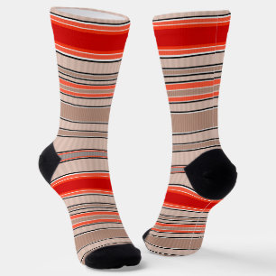 vertical striped textured pattern in orange and be socks