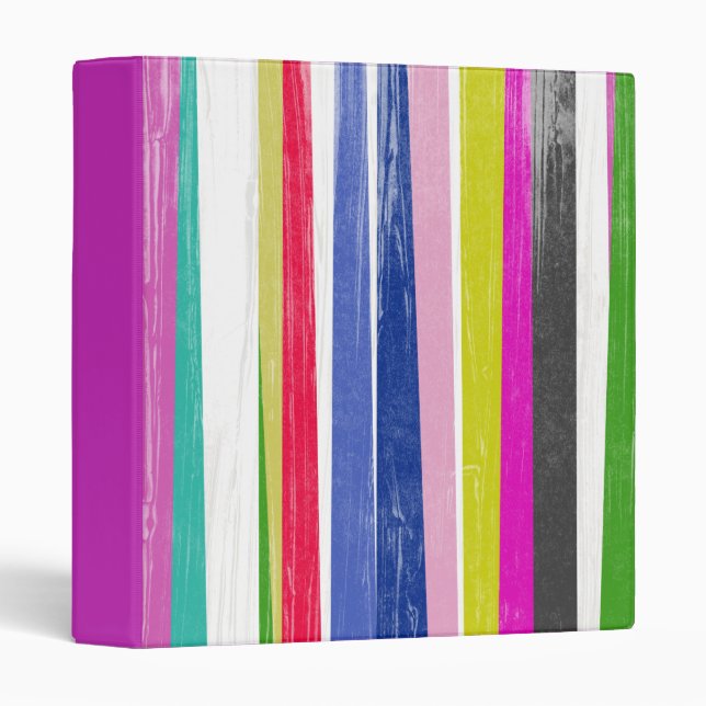 Vertical Stripes 3 Ring Binder (Front/Spine)